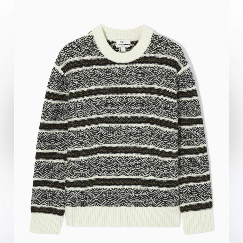 COS Black and White Striped Sweater wool